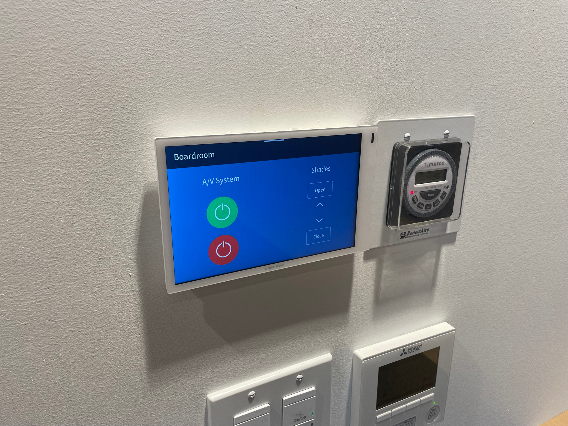 Crestron touch panel control