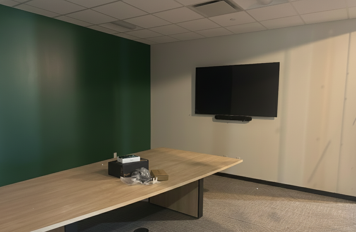 Display installation with soundbar