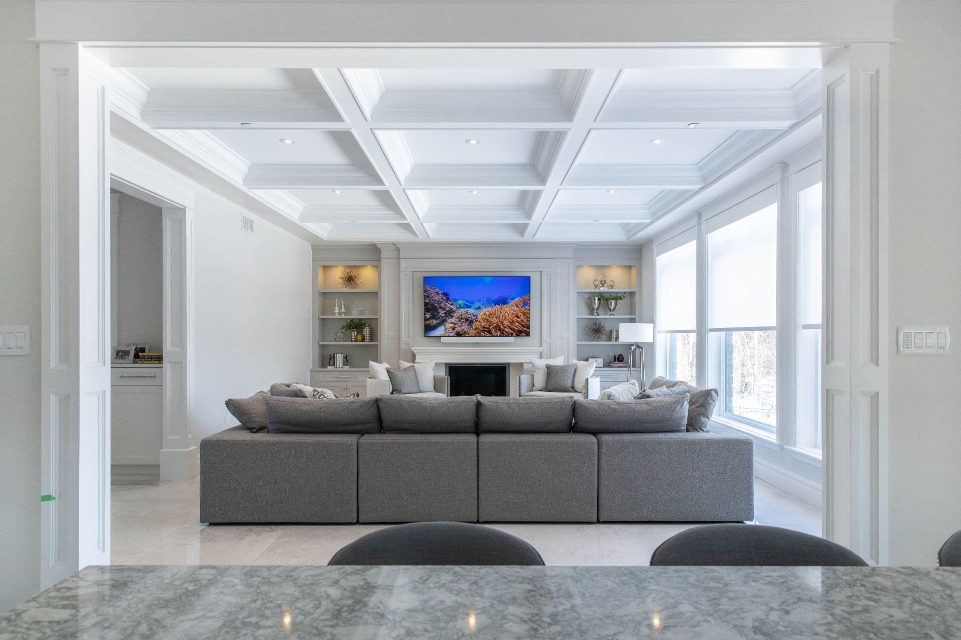 Entertainment room with state-of-the-art AV equipment and automation