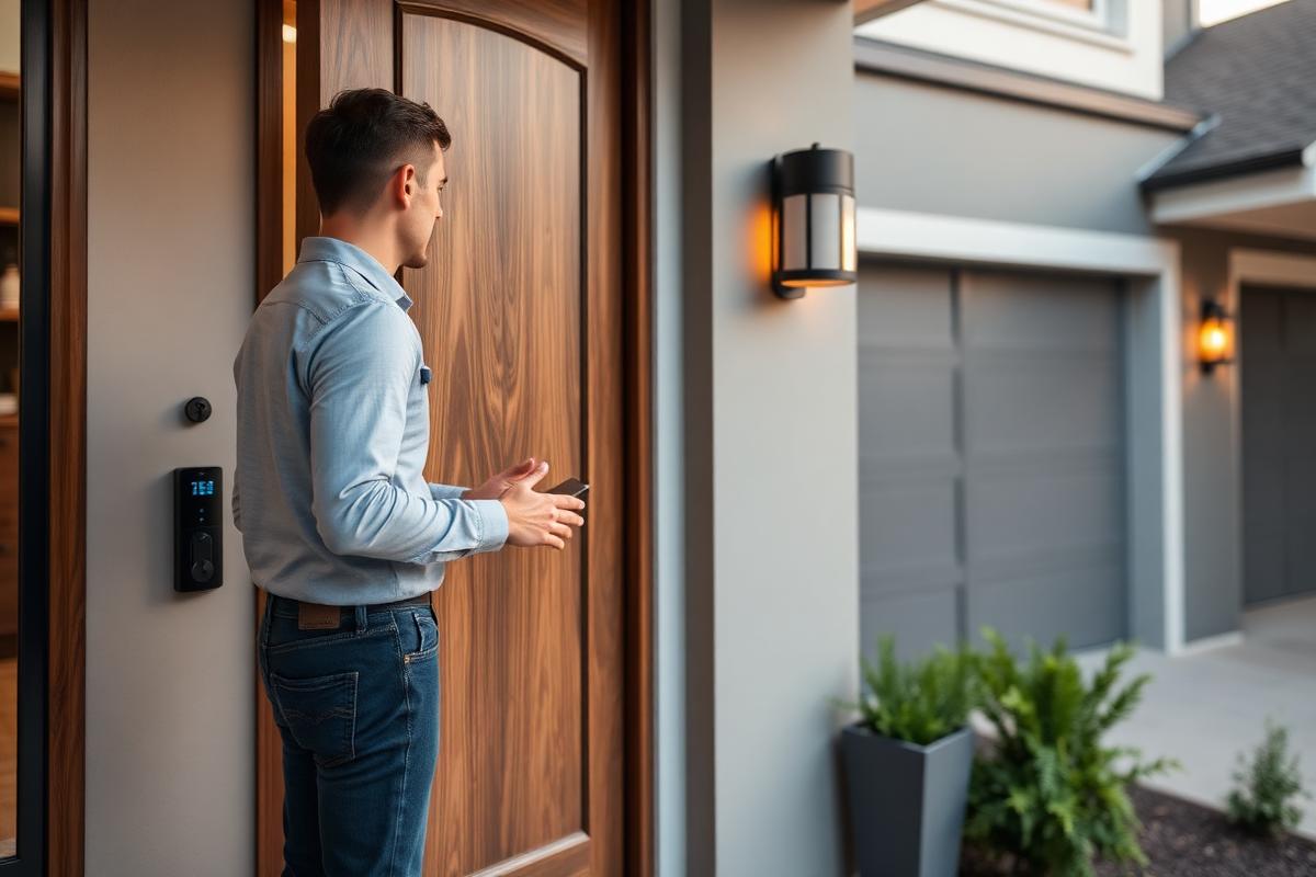 Leaving home with smart door lock and automated departure scene