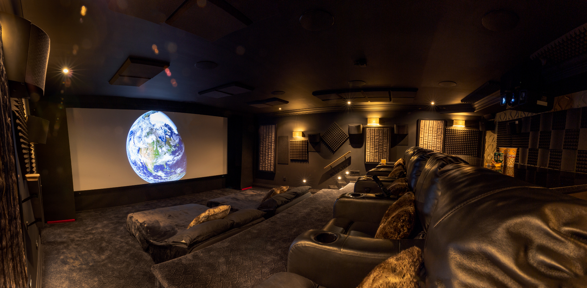 Luxury home theater with professional audio-video and lighting design