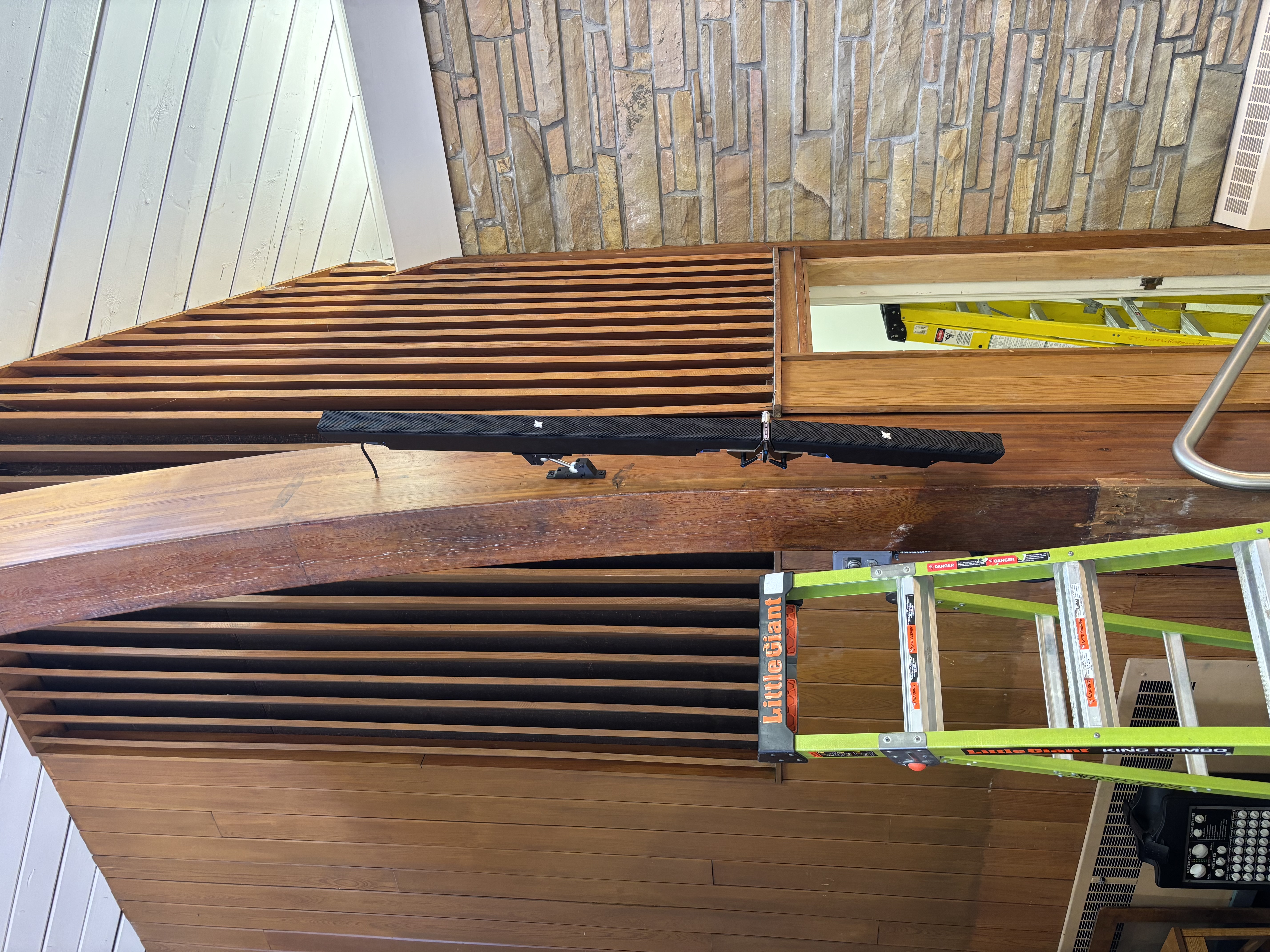 Completed K-Array audio installation in a Collingwood large-venue space